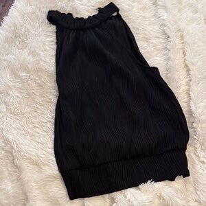 Sleeveless Black Ribbed Tank Top